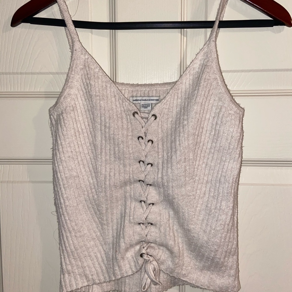 Abercrombie & Fitch lace up knit tank